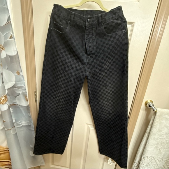 Louis Vuitton Black Patterned Denim Jeans Size 32 - Picture 10 of 12